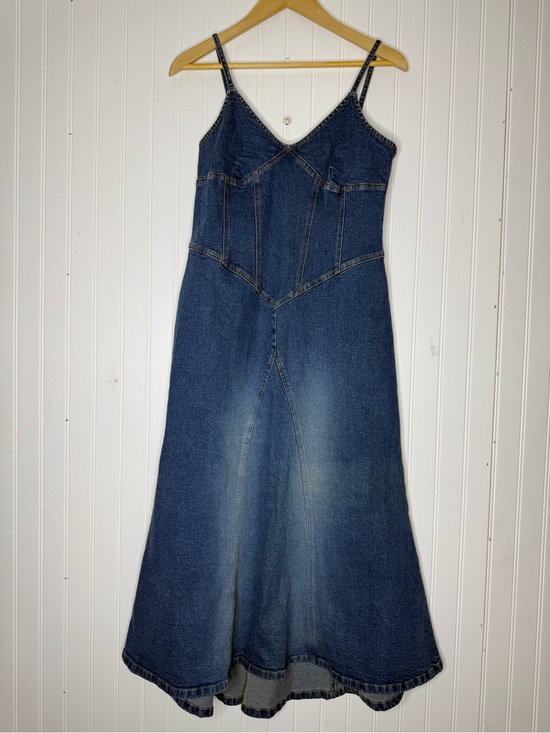 Moda International Dresses & Skirts - Vintage Moda International Western Sleeveless Denim Jeans High Low Hem Dress 10
